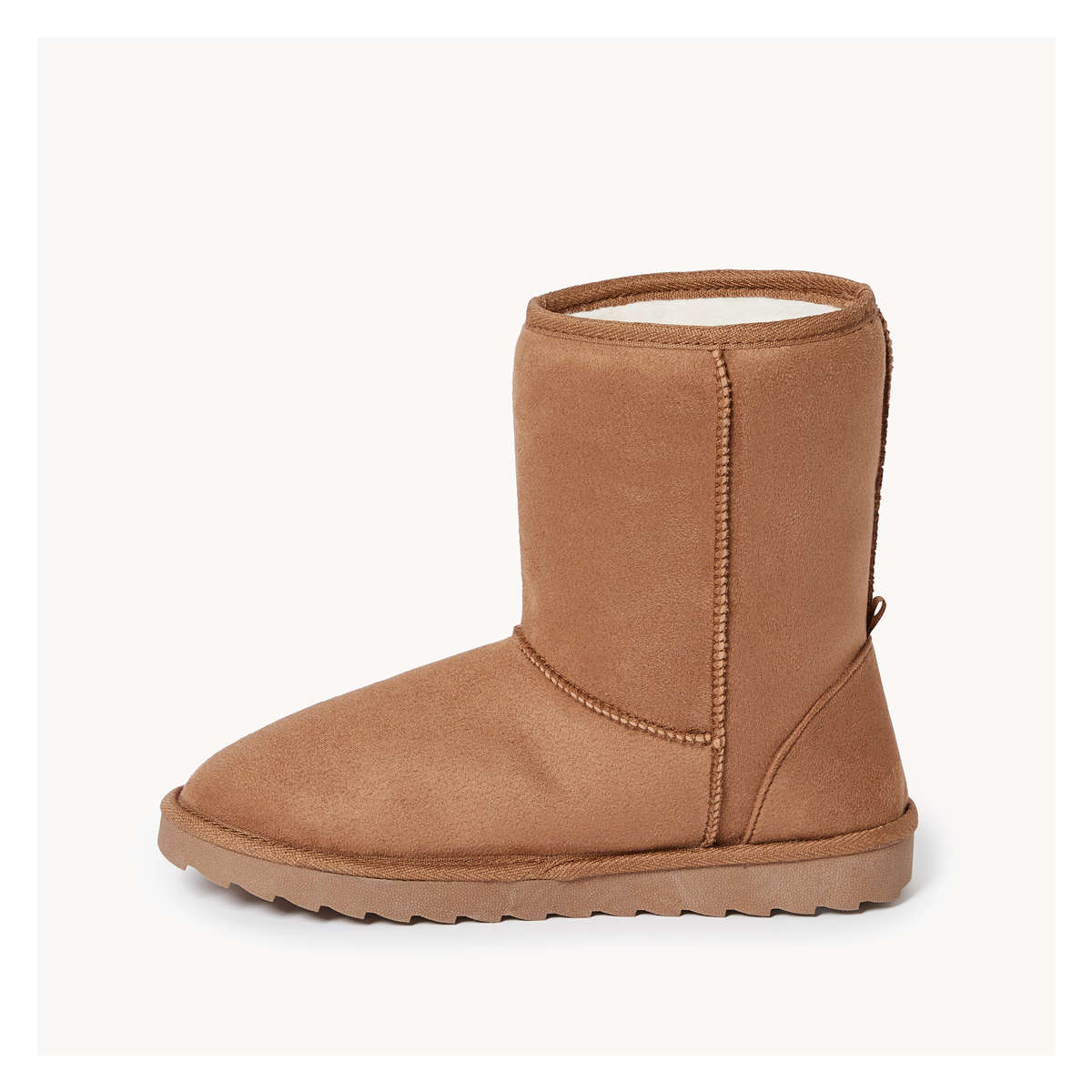 Faux Suede Ankle Boots in Light Brown from Joe Fresh